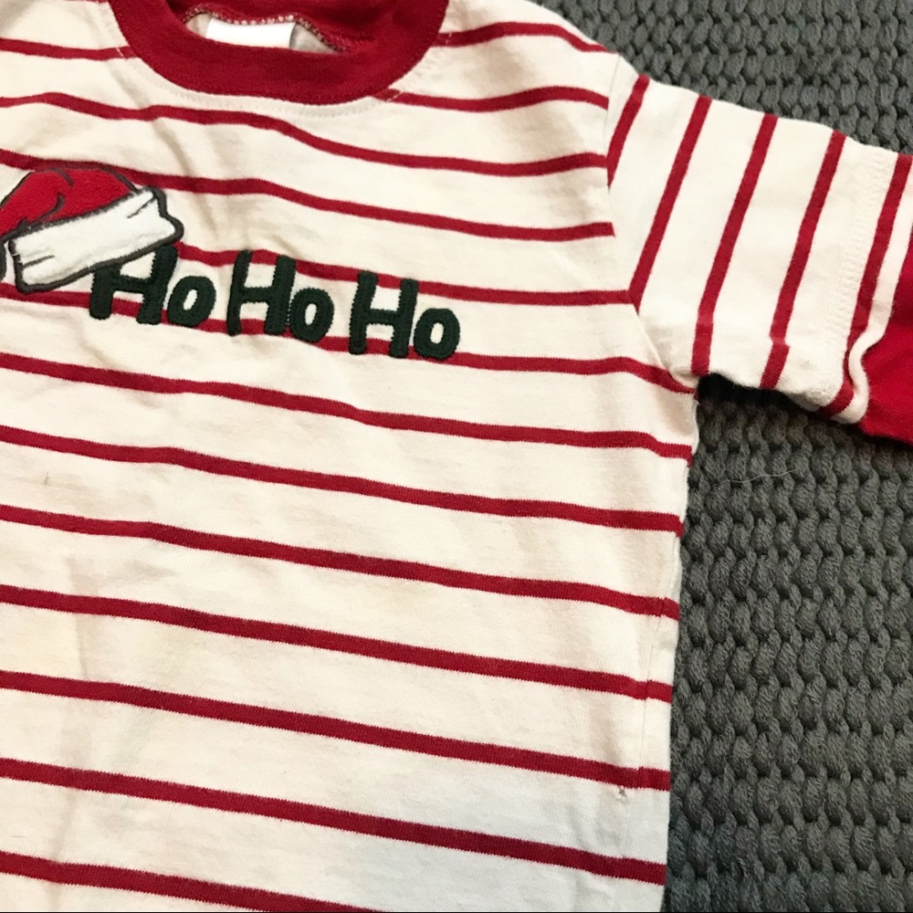 Gymboree Striped Ho Ho Ho Longsleeve T-Shirt Red - Picture 5 of 7